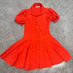 BLUSH | Vibrant Orange Button-Up Dress